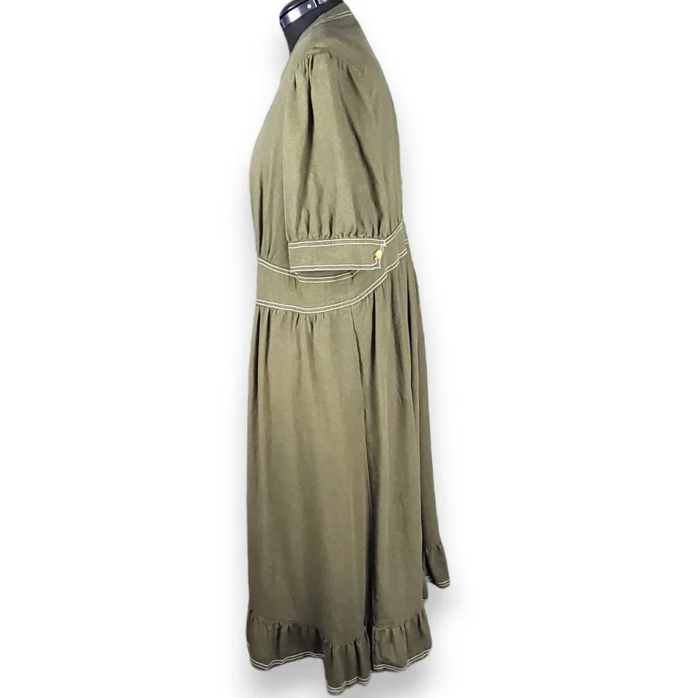 WHO WHAT WEAR Linen Blend Button Front Dress 2XL - Picture 2 of 5